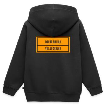 ich bin richtig clever - Kinder Premium Organic Zip Hoodie - Schwarz - Hinten - AI Model Kid Male (0cm)