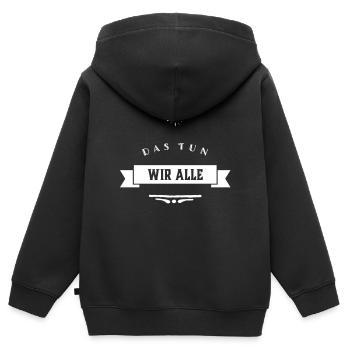 das tun wir alle - Kinder Premium Organic Zip Hoodie - Schwarz - Hinten - AI Model Kid Male (0cm)