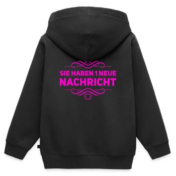 sie haben 1 neue Nachricht - Kinder Premium Organic Zip Hoodie - Schwarz - Hinten - AI Model Kid Male (0cm)