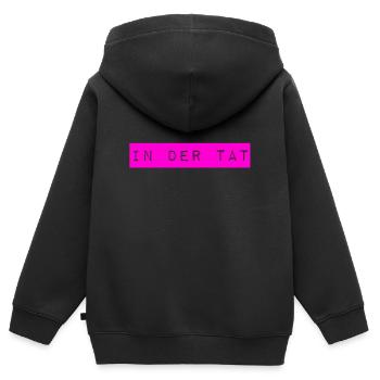 das ist normal - Kinder Premium Organic Zip Hoodie - Schwarz - Hinten - AI Model Kid Male (0cm)