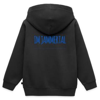 ich bin im Jammertal - Kinder Premium Organic Zip Hoodie - Schwarz - Hinten - AI Model Kid Male (0cm)