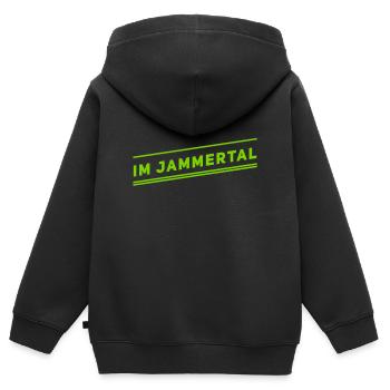ich könnte die ganze Zeit jammern - Kinder Premium Organic Zip Hoodie - Schwarz - Hinten - AI Model Kid Male (0cm)