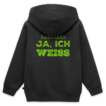 ist mir klar - Kinder Premium Organic Zip Hoodie - Schwarz - Hinten - AI Model Kid Male (0cm)