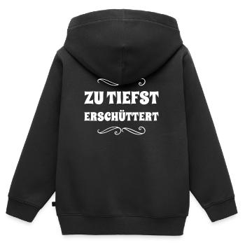 das hat mich zu tiefst erschüttert - Kinder Premium Organic Zip Hoodie - Schwarz - Hinten - AI Model Kid Male (0cm)