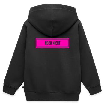 vielleicht später - Kinder Premium Organic Zip Hoodie - Schwarz - Hinten - AI Model Kid Male (0cm)