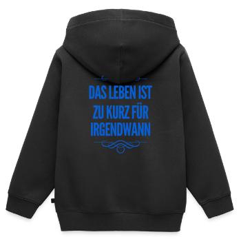 carpe diem - Kinder Premium Organic Zip Hoodie - Schwarz - Hinten - AI Model Kid Male (0cm)