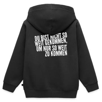 bleib nicht stehen - Kinder Premium Organic Zip Hoodie - Schwarz - Hinten - AI Model Kid Male (0cm)