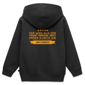 Angst ist Heilung - Kinder Premium Organic Zip Hoodie - Schwarz - Hinten - AI Model Kid Male (0cm)