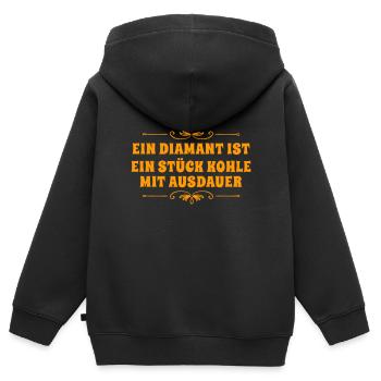 ich liebe Ausdauer - Kinder Premium Organic Zip Hoodie - Schwarz - Hinten - AI Model Kid Male (0cm)