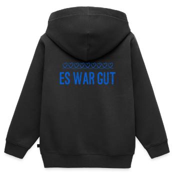 es war spitze - Kinder Premium Organic Zip Hoodie - Schwarz - Hinten - AI Model Kid Male (0cm)