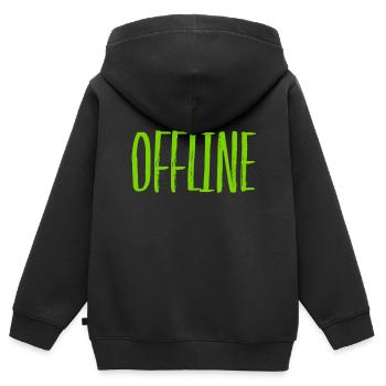 offline ist spitze - Kinder Premium Organic Zip Hoodie - Schwarz - Hinten - AI Model Kid Male (0cm)