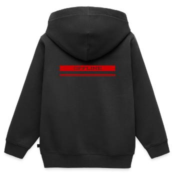 offline ist super - Kinder Premium Organic Zip Hoodie - Schwarz - Hinten - AI Model Kid Male (0cm)