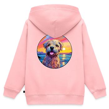 Glen Of Imaal Terrier Hunderasse Bunte Karikatur W - Kinder Premium Organic Zip Hoodie - Rosa - Hinten - AI Model Kid Female (0cm)