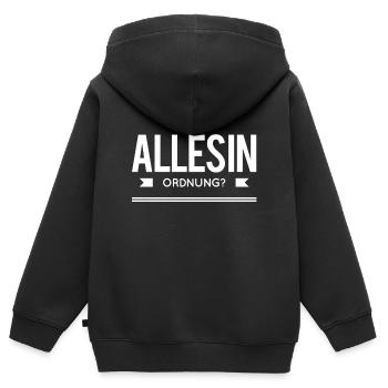 alles in Butter? - Kinder Premium Organic Zip Hoodie - Schwarz - Hinten - AI Model Kid Male (0cm)