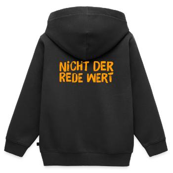 nicht der Rede wert - Kinder Premium Organic Zip Hoodie - Schwarz - Hinten - AI Model Kid Male (0cm)