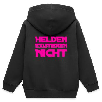 Helden waren gestern - Kinder Premium Organic Zip Hoodie - Schwarz - Hinten - AI Model Kid Male (0cm)
