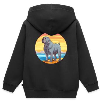 Neapolitan Mastiff Dog Breed Cartoon Kawaii Dog - Kids Premium Organic Zip-up Hoodie - black - Back - AI Model Kid Male (0cm)