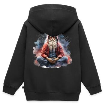 Santa Yogi - Kinder Premium Organic Zip Hoodie - Schwarz - Hinten - AI Model Kid Male (0cm)