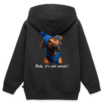 Ridgeback - Baby, it's cold outside! - Kinder Premium Organic Zip Hoodie - Schwarz - Hinten - AI Model Kid Male (0cm)