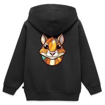 Chipmunk bunte Aquarell-Tierillustration - Kinder Premium Organic Zip Hoodie - Schwarz - Hinten - AI Model Kid Male (0cm)