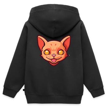 Rote Devon Rex Katze Cartoon Aquarell Illustration - Kinder Premium Organic Zip Hoodie - Schwarz - Hinten - AI Model Kid Male (0cm)