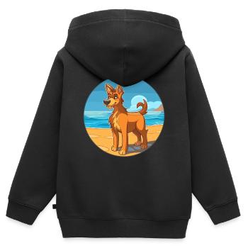 Uruguayan Cimarron Dog Breed Cartoon Kawaii Dog - Kids Premium Organic Zip-up Hoodie - black - Back - AI Model Kid Male (0cm)