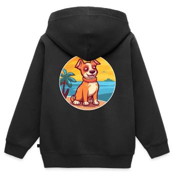 Sabueso Fino Colombiano Hunderasse Cartoon Kawaii - Kinder Premium Organic Zip Hoodie - Schwarz - Hinten - AI Model Kid Male (0cm)