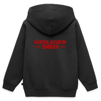 das ist eine Überraschung - Kinder Premium Organic Zip Hoodie - Schwarz - Hinten - AI Model Kid Male (0cm)