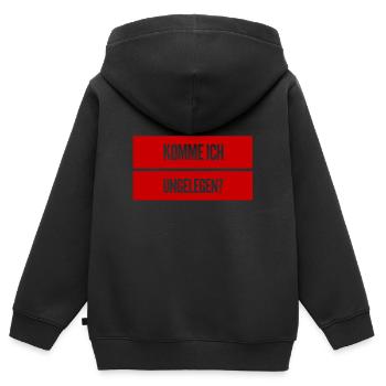 störe ich gerade? - Kinder Premium Organic Zip Hoodie - Schwarz - Hinten - AI Model Kid Male (0cm)