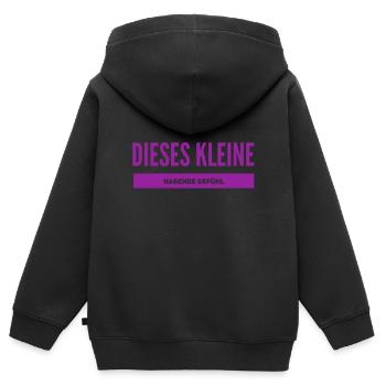 dieses kleine nagende Gefühl - Kinder Premium Organic Zip Hoodie - Schwarz - Hinten - AI Model Kid Male (0cm)