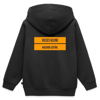 dieses unangenehme Gefühl - Kinder Premium Organic Zip Hoodie - Schwarz - Hinten - AI Model Kid Male (0cm)