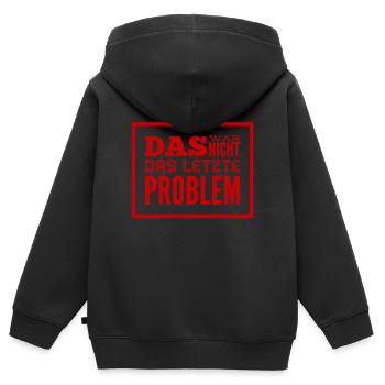 das war nicht das letzte Problem - Kinder Premium Organic Zip Hoodie - Schwarz - Hinten - AI Model Kid Male (0cm)