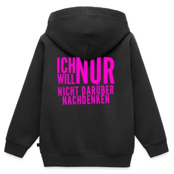 ignorieren - Kinder Premium Organic Zip Hoodie - Schwarz - Hinten - AI Model Kid Male (0cm)