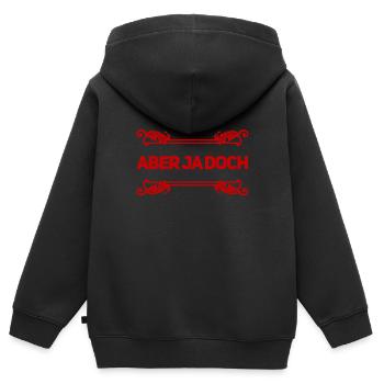 ja doch - Kinder Premium Organic Zip Hoodie - Schwarz - Hinten - AI Model Kid Male (0cm)