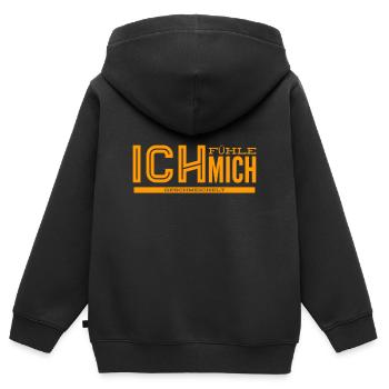 wie nett von dir - Kinder Premium Organic Zip Hoodie - Schwarz - Hinten - AI Model Kid Male (0cm)