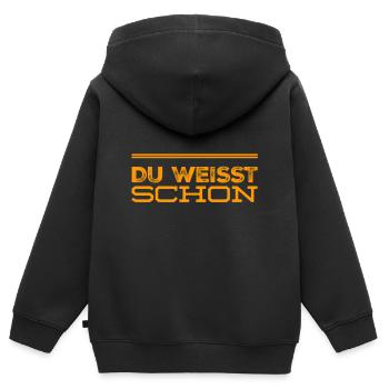 das ist dir doch klar - Kinder Premium Organic Zip Hoodie - Schwarz - Hinten - AI Model Kid Male (0cm)