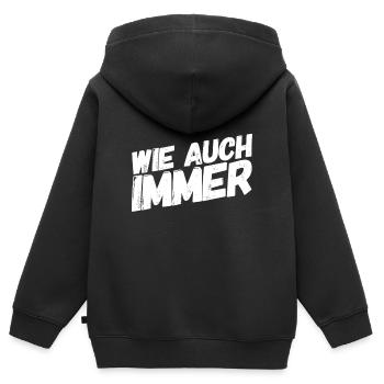 es ist egal - Kinder Premium Organic Zip Hoodie - Schwarz - Hinten - AI Model Kid Male (0cm)