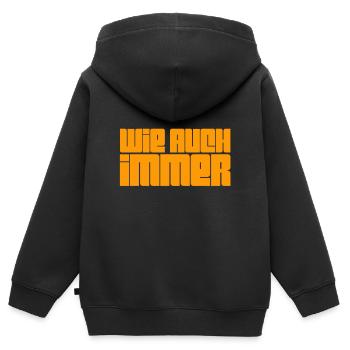 wie auch immer - Kinder Premium Organic Zip Hoodie - Schwarz - Hinten - AI Model Kid Male (0cm)