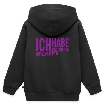 es tut mir leid - Kinder Premium Organic Zip Hoodie - Schwarz - Hinten - AI Model Kid Male (0cm)