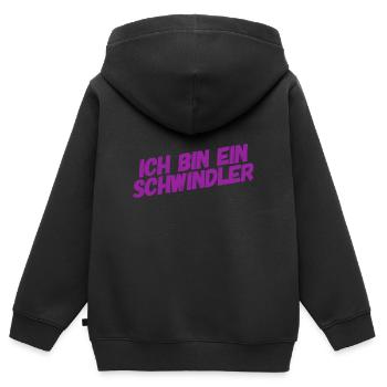 die Wahrheit ist nicht so mein Ding - Kinder Premium Organic Zip Hoodie - Schwarz - Hinten - AI Model Kid Male (0cm)