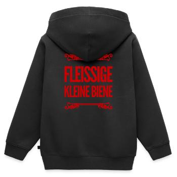 fleißig wie eine Biene - Kinder Premium Organic Zip Hoodie - Schwarz - Hinten - AI Model Kid Male (0cm)
