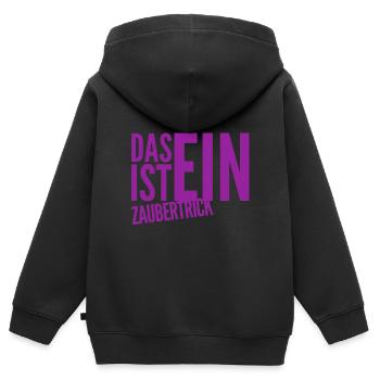 Zaubershow - Kinder Premium Organic Zip Hoodie - Schwarz - Hinten - AI Model Kid Male (0cm)
