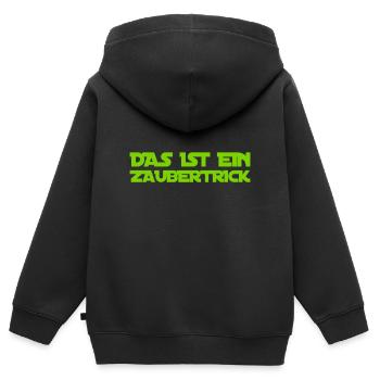ich mag Zauberei - Kinder Premium Organic Zip Hoodie - Schwarz - Hinten - AI Model Kid Male (0cm)