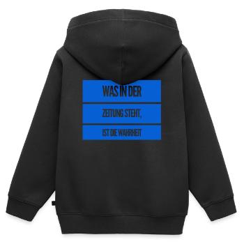 die Zeitung mag die Wahrheit - Kinder Premium Organic Zip Hoodie - Schwarz - Hinten - AI Model Kid Male (0cm)