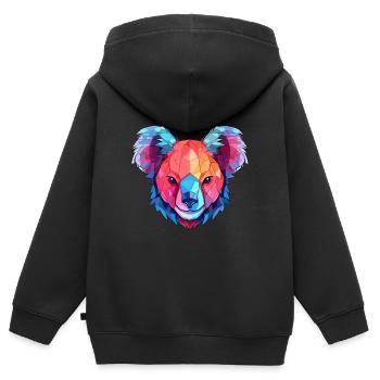 Koala Buntes Aquarell Cartoon Kawaii Tier - Kinder Premium Organic Zip Hoodie - Schwarz - Hinten - AI Model Kid Male (0cm)