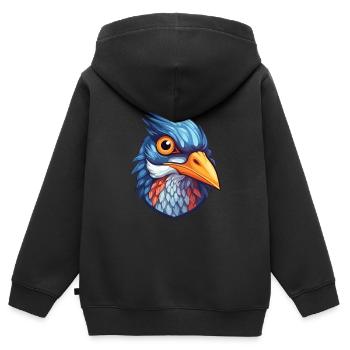 Kuckuck buntes Aquarell Cartoon Kawaii Tier - Kinder Premium Organic Zip Hoodie - Schwarz - Hinten - AI Model Kid Male (0cm)