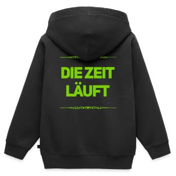 es muss schnell gehen - Kinder Premium Organic Zip Hoodie - Schwarz - Hinten - AI Model Kid Male (0cm)