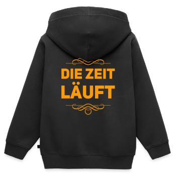 jetzt aber schnell - Kinder Premium Organic Zip Hoodie - Schwarz - Hinten - AI Model Kid Male (0cm)
