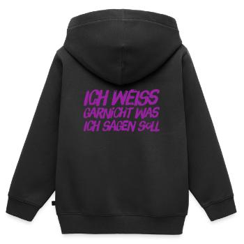 mir fehlen die Worte - Kinder Premium Organic Zip Hoodie - Schwarz - Hinten - AI Model Kid Male (0cm)