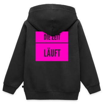 die Uhr tickt - Kinder Premium Organic Zip Hoodie - Schwarz - Hinten - AI Model Kid Male (0cm)